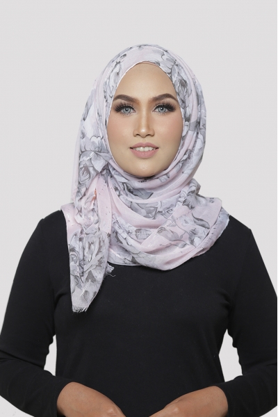 ARABIC PASHMINA WIDE SHAWL - POISON ROSE PINK